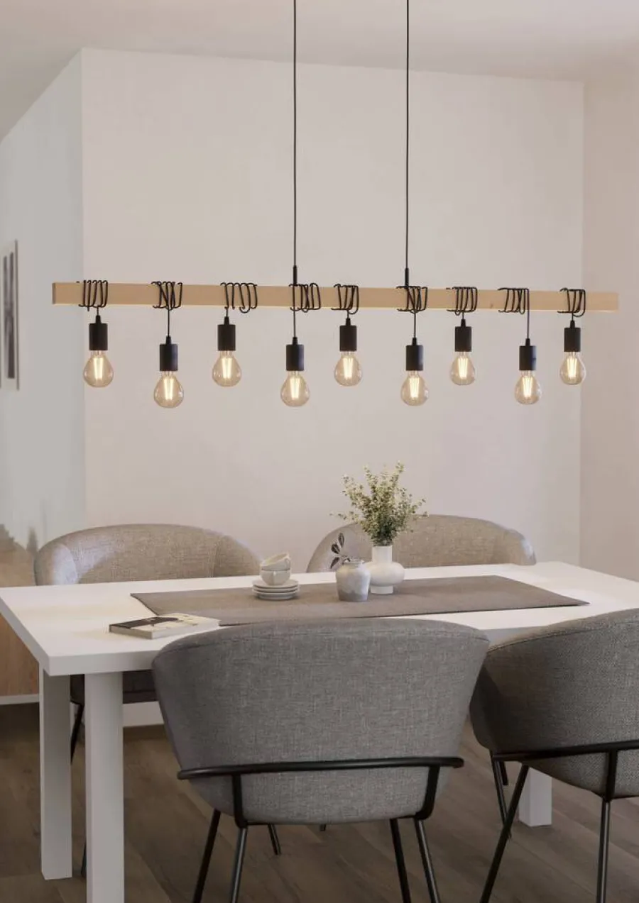 Eglo Loftlamper|Townshend langbordspendel sort/brun 150 cm