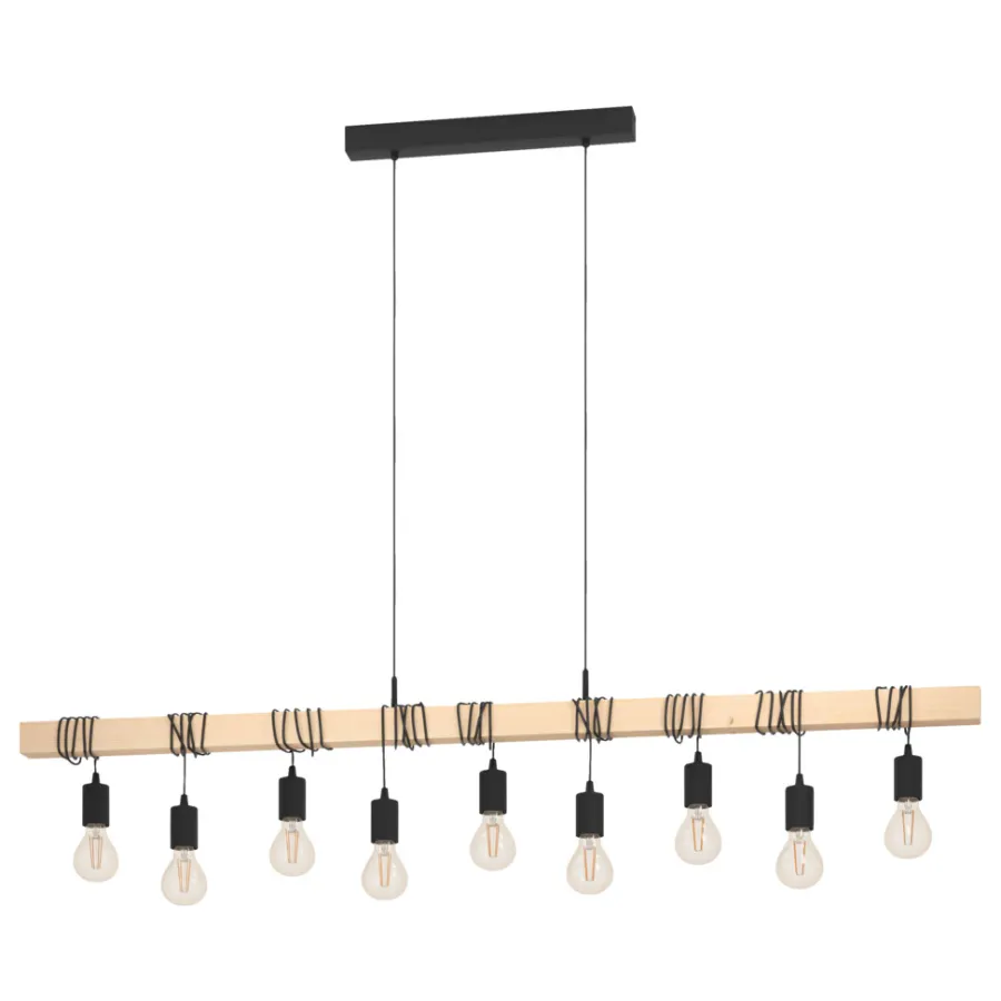 Eglo Loftlamper|Townshend langbordspendel sort/brun 150 cm