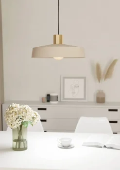 Eglo Loftlamper|Valdiola pendel sand/børstet messingfinish Ø36 cm