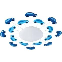 Eglo Loftlamper|Viki 1 loftlampe m/biler blå Ø63 cm Blå/hvid