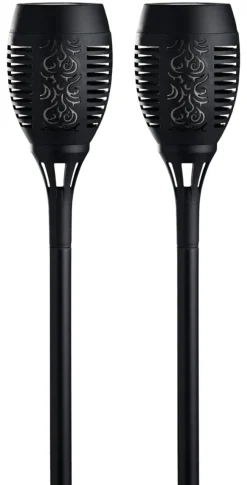 Garden® Sæsonafslutning|Solcellelamper|Fakler med solceller Ø9 x H58 cm 2-pk. - Sort