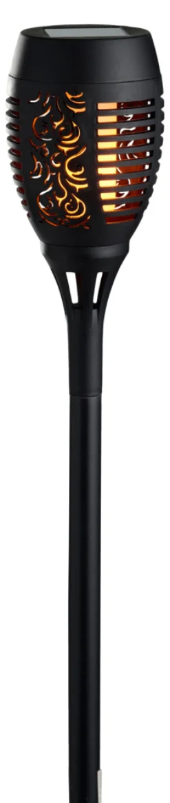 Garden® Sæsonafslutning|Solcellelamper|Fakler med solceller Ø9 x H58 cm 2-pk. - Sort