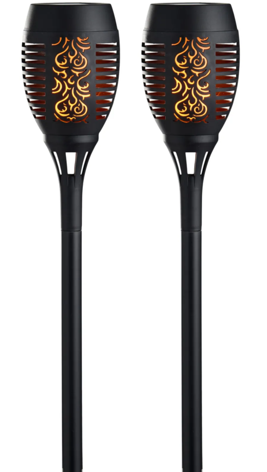 Garden® Sæsonafslutning|Solcellelamper|Fakler med solceller Ø9 x H58 cm 2-pk. - Sort