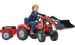 Falk Legetøj|Massey Ferguson S8740 frontlæsser med vogn Rød