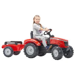 Falk Legetøj|Massey Ferguson S8740 traktor med vogn Rød