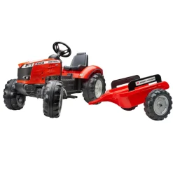 Falk Legetøj|Massey Ferguson S8740 traktor med vogn Rød