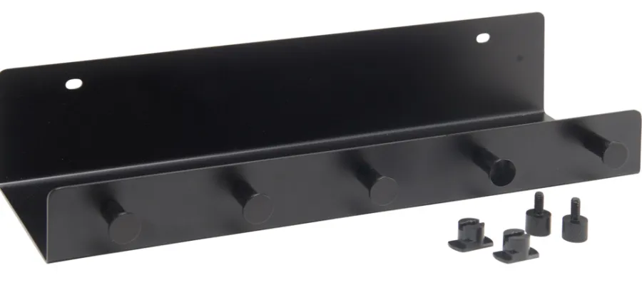 FibroTech Akustikpaneler & Tilbehør|hylde m/kroge 32 x 10,2 cm - Sort