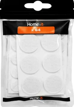 HOME it Filtpuder|Filtpuder selvklæbende ass. hvid - 64 stk.