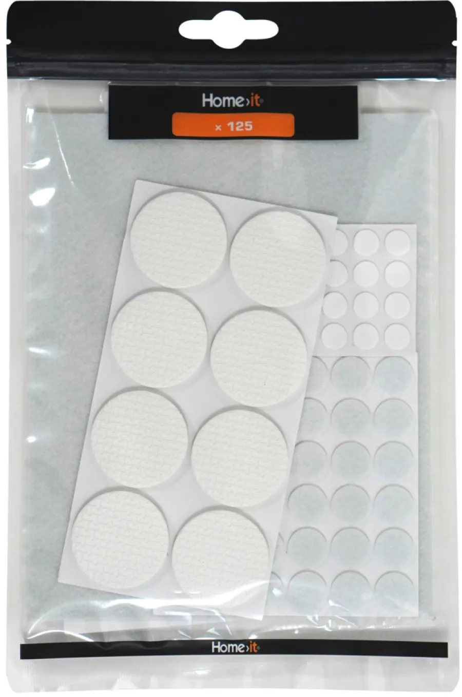 HOME it Filtpuder|Filtpuder selvklæbende ass. hvid - 125 stk.