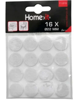 HOME it Filtpuder|Filtpuder selvklæbende Ø22 mm hvid - 16 stk.