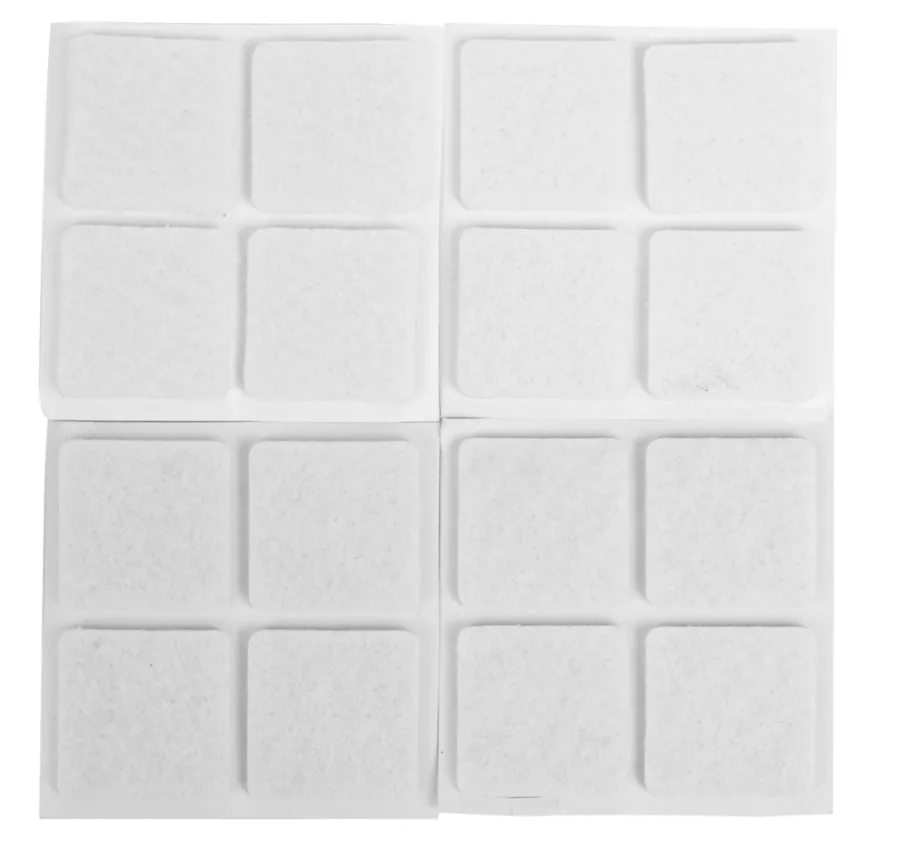 HOME it Filtpuder|Filtpuder selvklæbende 25 x 25 mm hvid - 16 stk.
