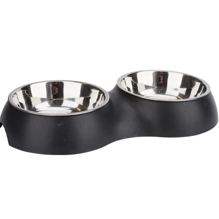 PetZone Hunde- Og Katteartikler|Foderskål dobbelt 33 x 17,5 cm -