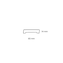 Hornbaek Lister|Fodliste glat plast hvid - 14 x 65 x 3000 mm