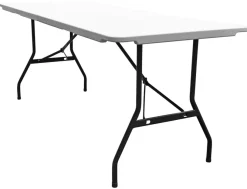 Telte & Campingmøbler|Haveborde|Foldebord stål/plast 180 x 75 cm Hvid