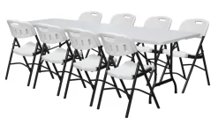 Haveborde|Foldebord stål/plast 240 x 70 cm hvid