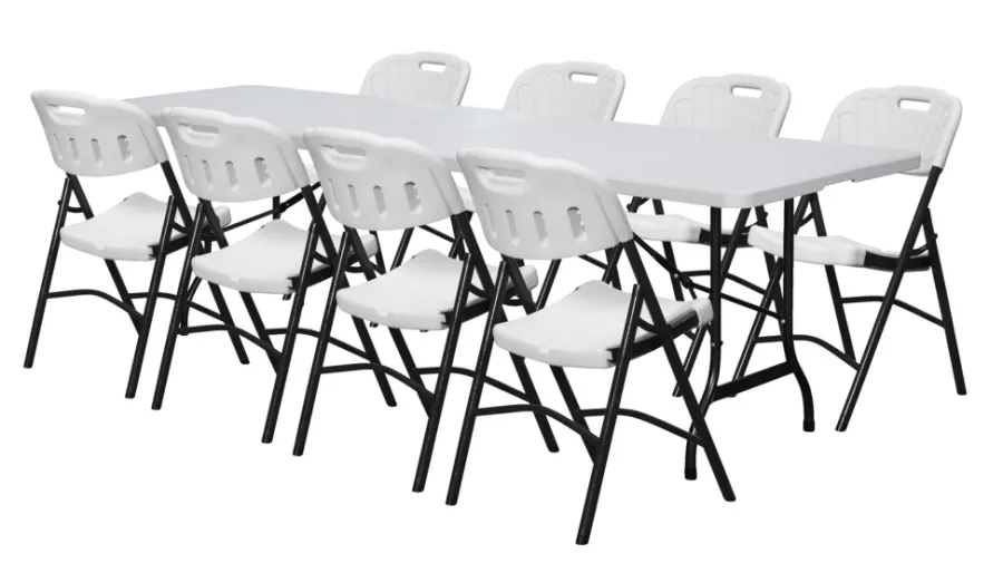 Haveborde|Foldebord stål/plast 240 x 70 cm hvid