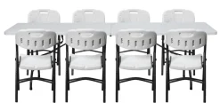 Haveborde|Foldebord stål/plast 240 x 70 cm hvid