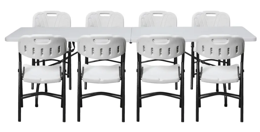 Haveborde|Foldebord stål/plast 240 x 70 cm hvid