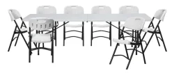 Haveborde|Foldebord stål/plast 240 x 70 cm hvid