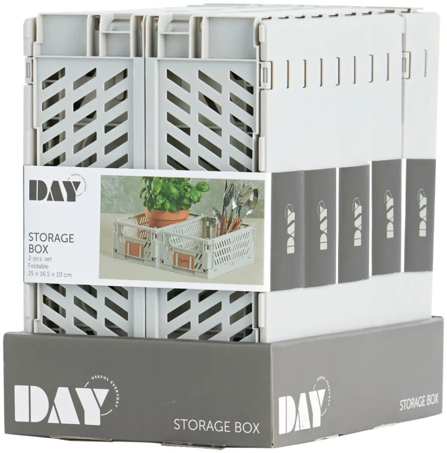 DAY Opbevaringskasser|Foldekasse 3,3 liter 2-pk. - Hvid