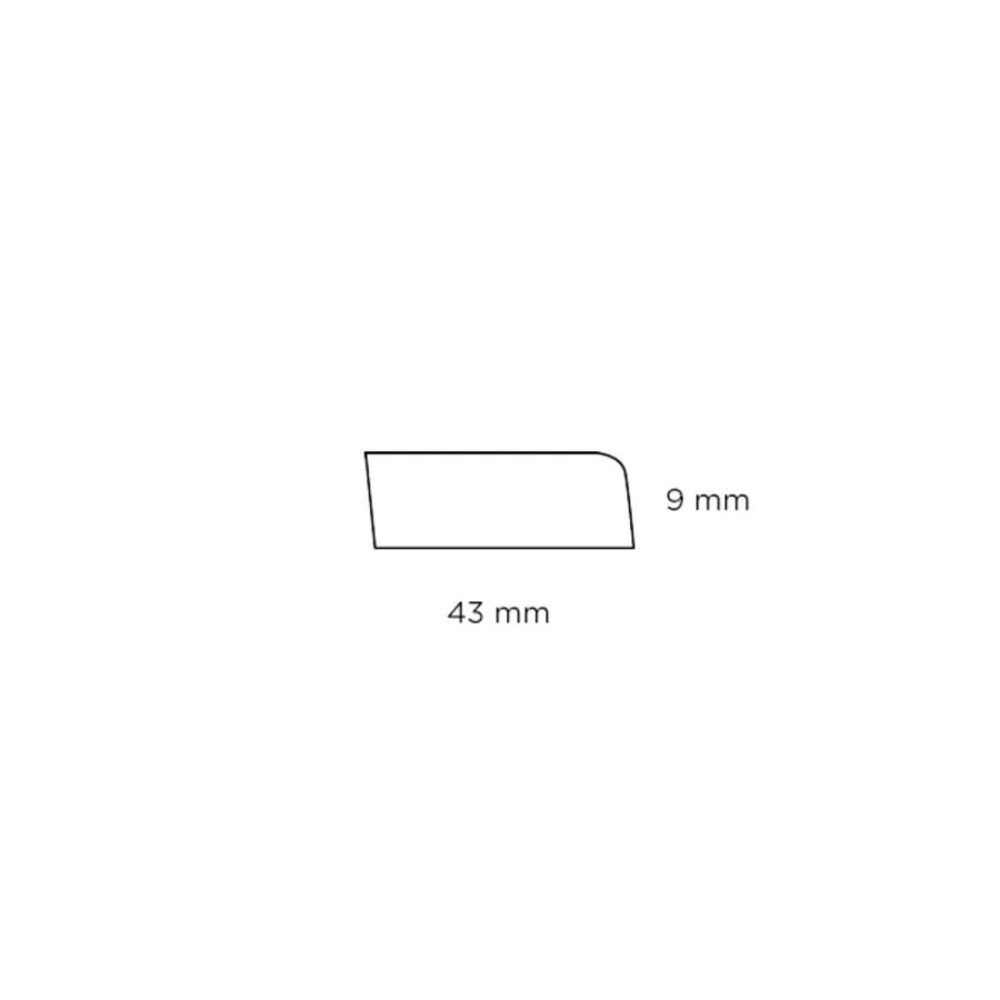 Hornbaek Lister|Forkantliste fyr 1 rund kant - 9 x 43 x 3000 mm