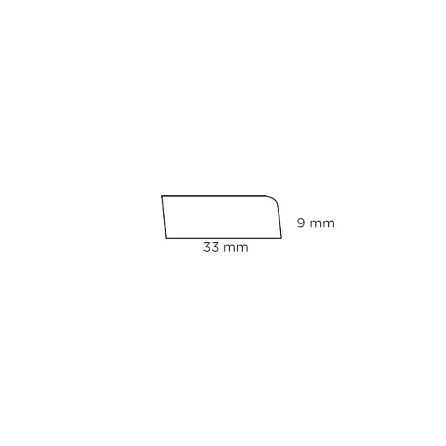 Hornbaek Lister|Forkantliste fyr - 1 rund kant - 9 x 33 x 3000 mm