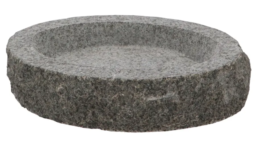 Gardenlife Bird Fuglefrø & Fuglehuse|Fuglebad granit 26 x 17 x 7,4 cm Natur/gråmeleret