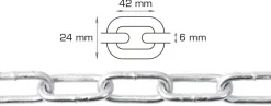 HOME it Kæder & Wirer|Galvaniseret kæde langleddet Ø6 mm x 5 meter