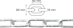 HOME it Kæder & Wirer|Galvaniseret kæde langleddet Ø6 mm x 2 meter
