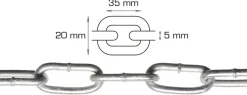 HOME it Kæder & Wirer|Galvaniseret kæde langleddet Ø5 mm x 5 meter