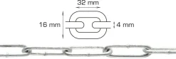HOME it Kæder & Wirer|Galvaniseret kæde langleddet Ø4 mm x 2 meter