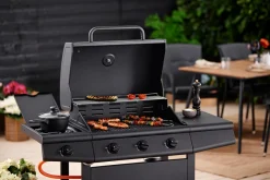 Grillexpert® Gasgrill|Gasgrill 3 brændere og sidebrænder sort -