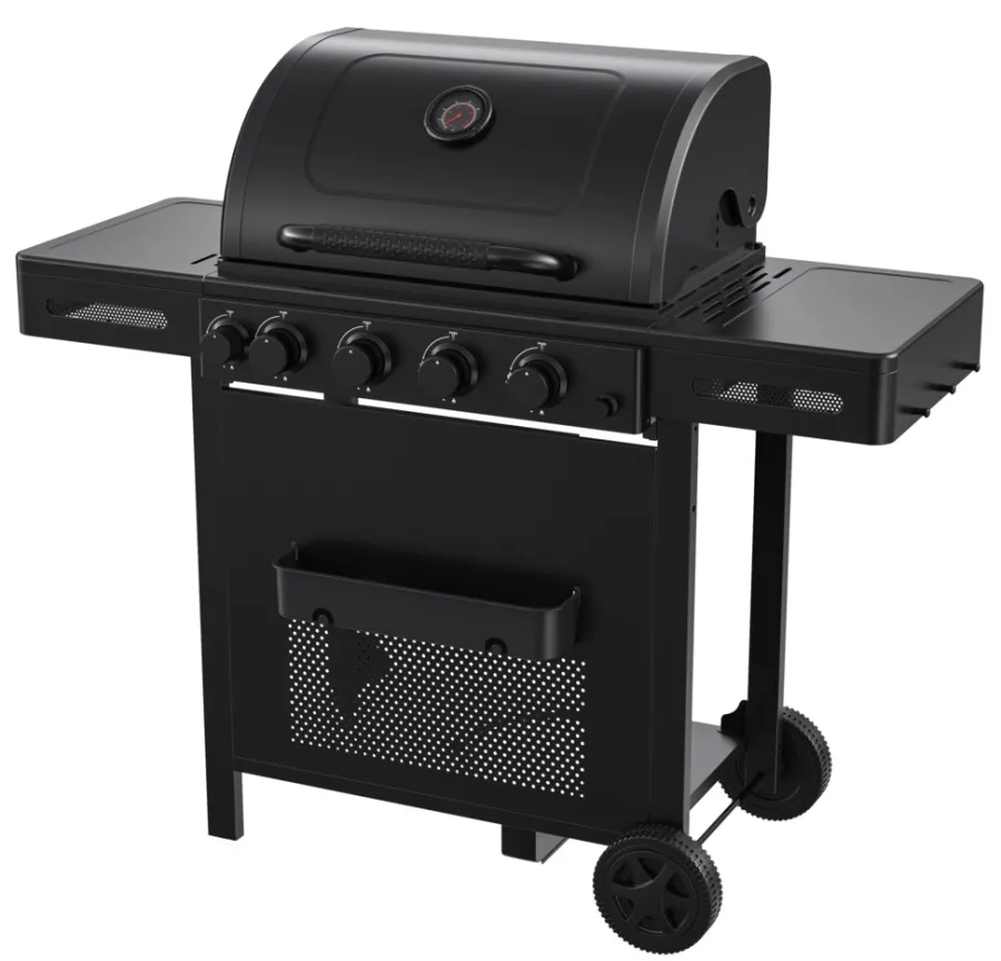 Grillexpert® Gasgrill|Gasgrill m/4 brændere & bagbrænder - Sort