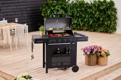 Grillexpert® Gasgrill|Gasgrill m/4 brændere & bagbrænder - Sort