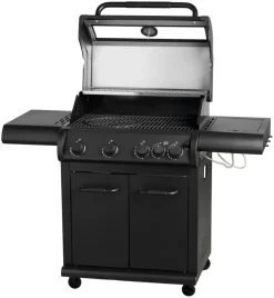 Grillexpert® Gasgrill|Gasgrill med 4 brændere & PowerBurner - Sort