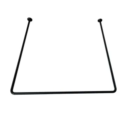 GEYSER® Badeforhæng|forhængsstang U-form 90 x 90 x 90 cm sort