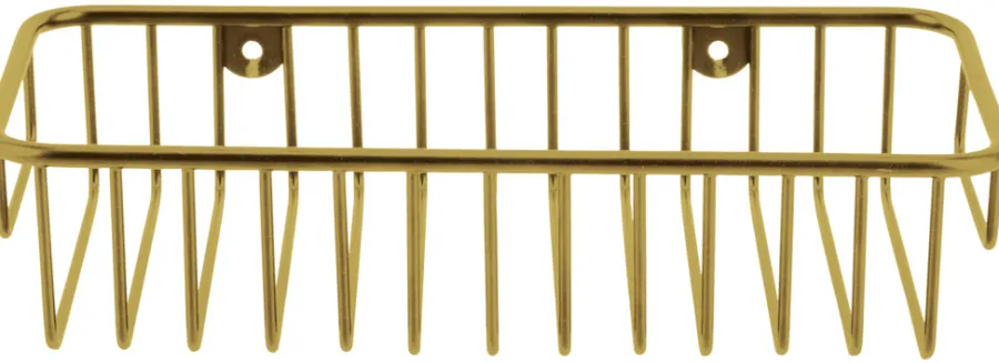 GEYSER® Brusehylder|trådhylde mat guld 25 x 12 x 5,5 cm