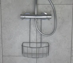 GEYSER® Brusehylder|trådkurv m/bøjleophæng mat grå