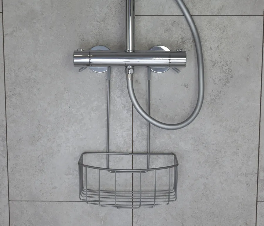 GEYSER® Brusehylder|trådkurv m/bøjleophæng mat grå
