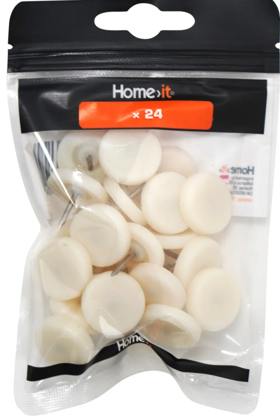 HOME it Filtpuder|Glidesøm Ø25 mm hvid plast - 24 stk.
