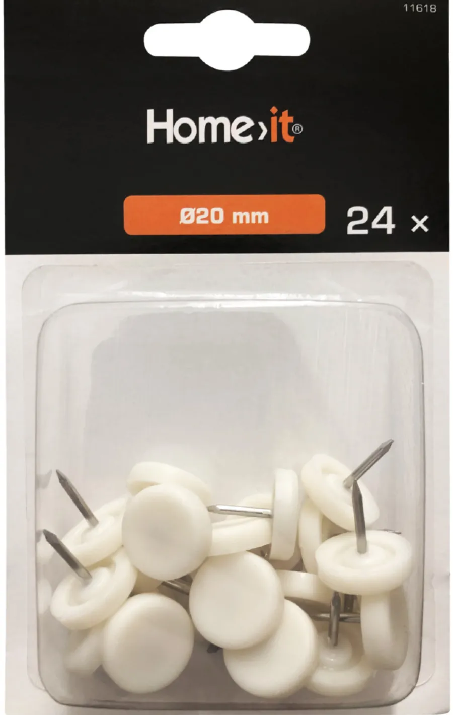 HOME it Filtpuder|Glidesøm Ø20 mm hvid plast - 24 stk.