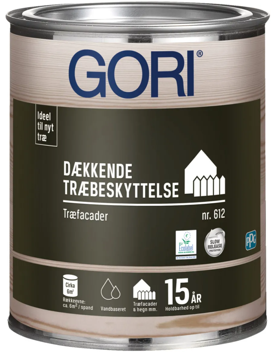 GORI Træbeskyttelse|612 dækkende træbeskyttelse 0,75 liter Kulsort