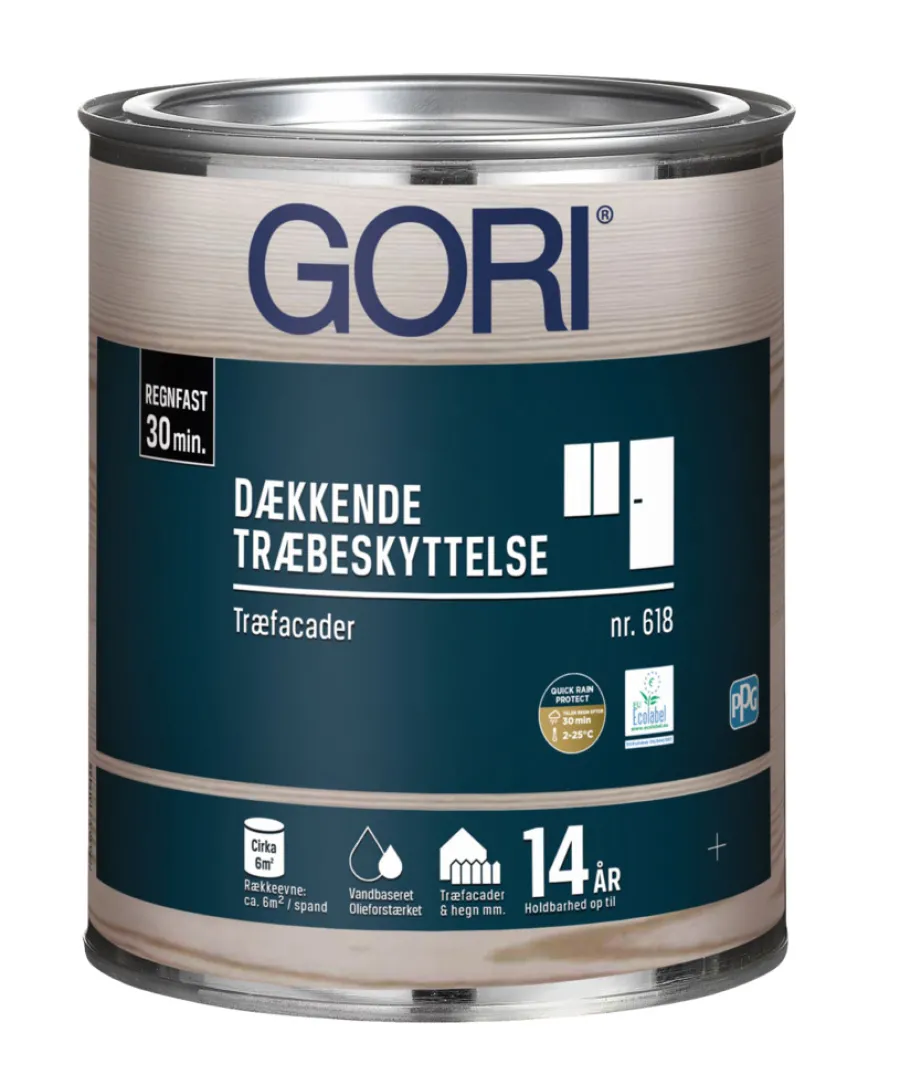 GORI Træbeskyttelse|618 dækkende træbeskyttelse 0,75 liter Kulsort