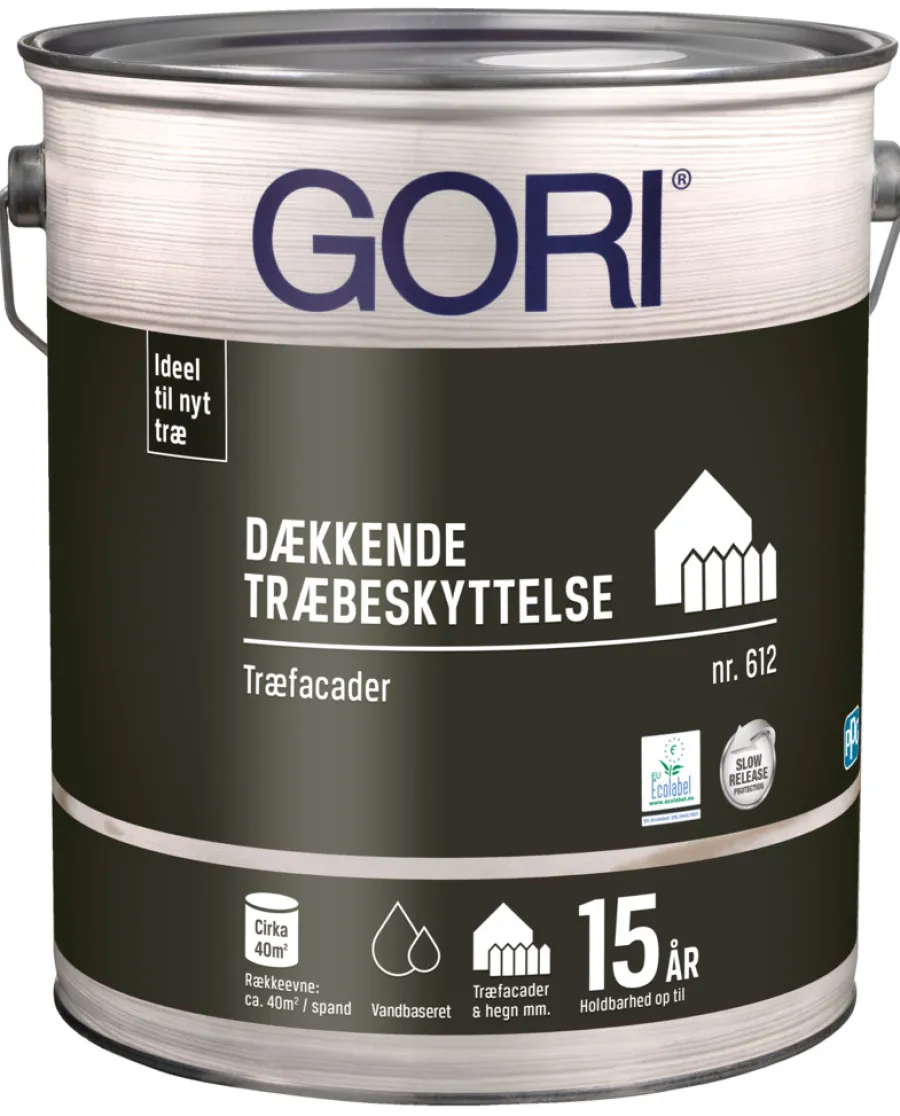 GORI Træbeskyttelse|612 dækkende træbeskyttelse renhvid 5 liter Renhvid (RAL 9010)