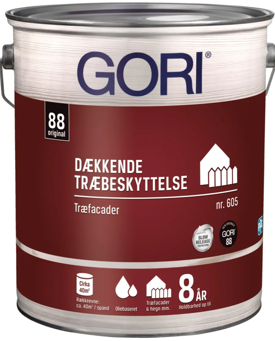 GORI Træbeskyttelse|605 dækkende træbeskyttelse 5 liter Stengrå