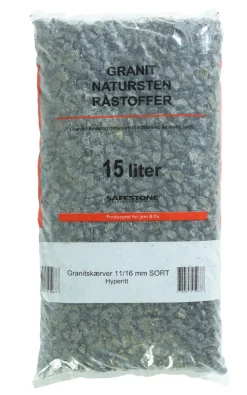 Safestone by ZURFACE Skærver & Sten|Granitskærver 11–16 mm sortkoks Hyperit - Safestone