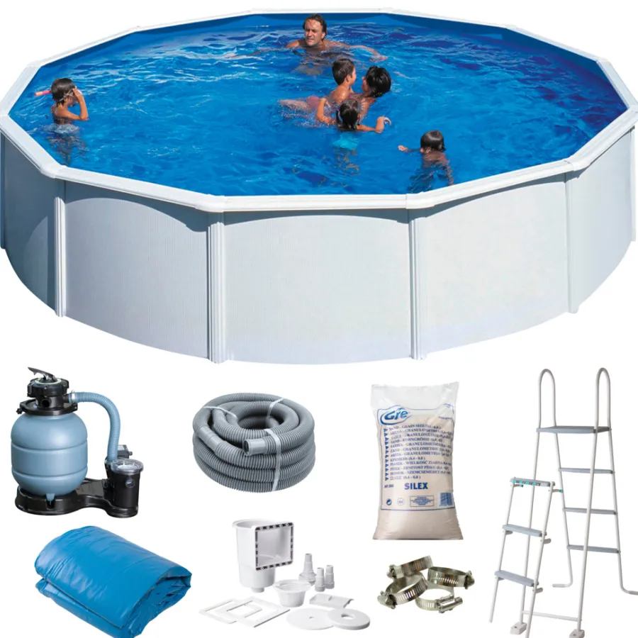 Swim & Fun Pools|Gre poolpakke Ø550 cm 24944 liter - Hvid