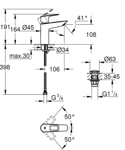 Grohe Håndvaskarmatur|Start Loop M-size håndvaskarmatur sort Mat sort