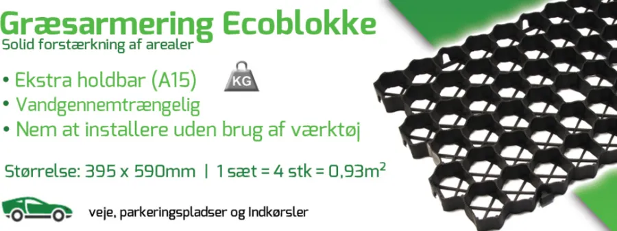 Bedafgrænsning & Minihegn|Græsarmering ecoblokke 395 x 590 mm