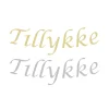 Pynt & Festudstyr|Guirlande i sølv eller guld glitter med Tillykke
